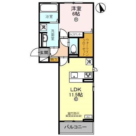 明石市西新町のアパートの間取り