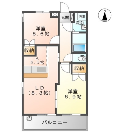 長生郡一宮町一宮のアパートの間取り