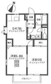 大田区下丸子のアパートの間取り