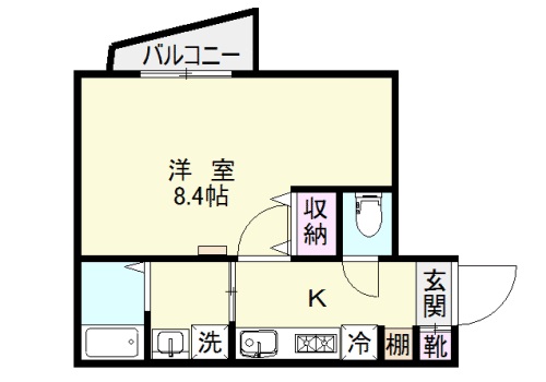 鹿児島市荒田のマンションの間取り