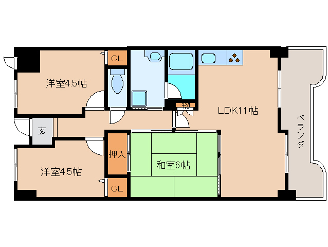 大和高田市土庫のマンションの間取り