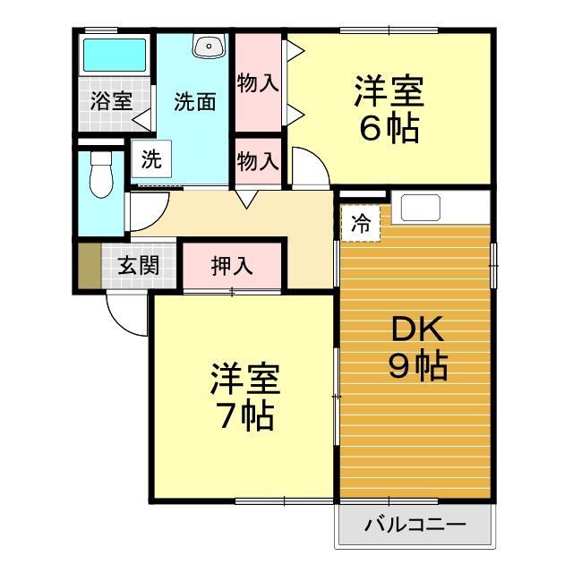 下関市清末鞍馬のアパートの間取り