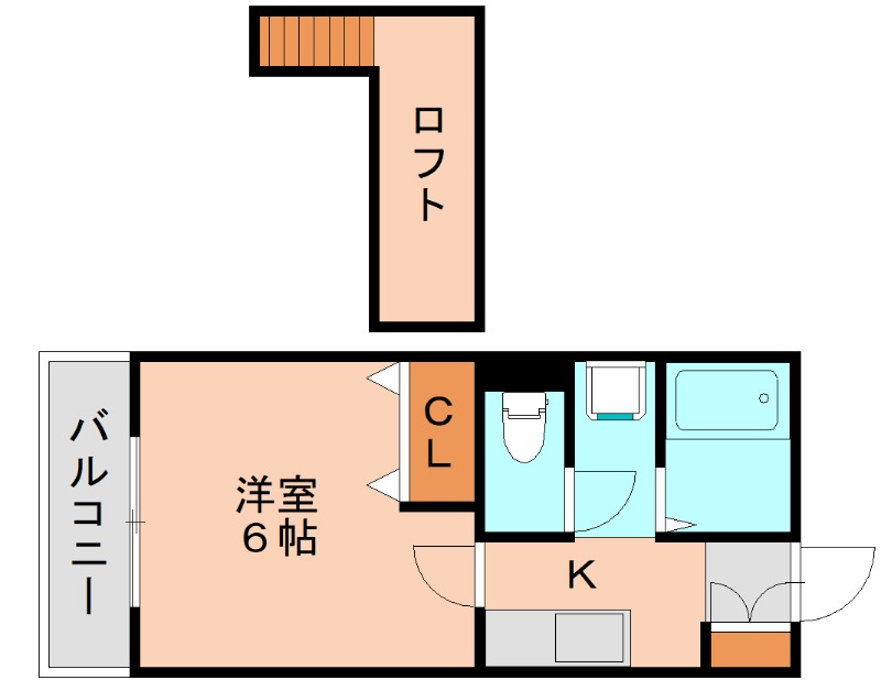 糟屋郡粕屋町原町のアパートの間取り