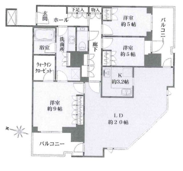 大阪市北区大深町のマンションの間取り