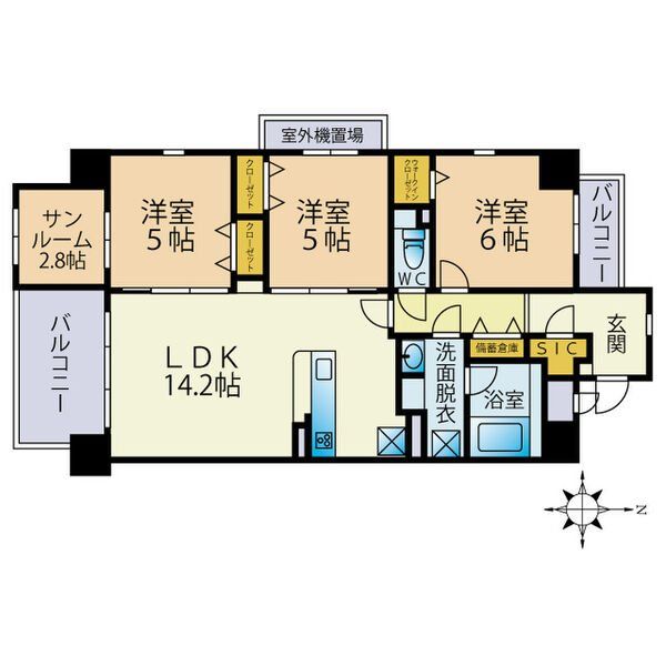 福岡市西区小戸のマンションの間取り