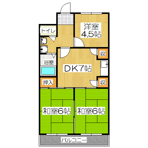 勧修寺ハイツの間取り