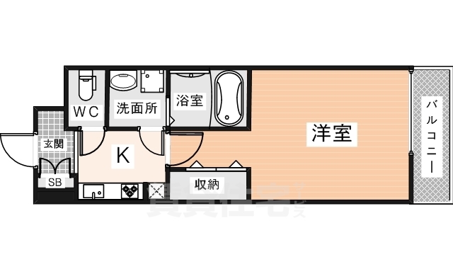 大和郡山市東岡町のアパートの間取り