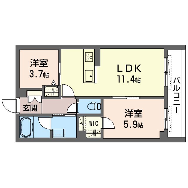 チッタ　ドーロ　浮間舟渡の間取り