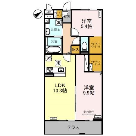 春日部市大枝のアパートの間取り