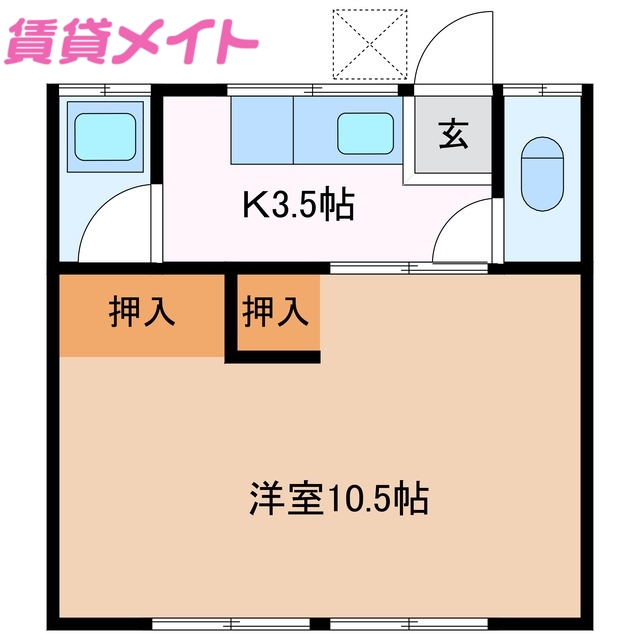 鈴鹿市算所のアパートの間取り