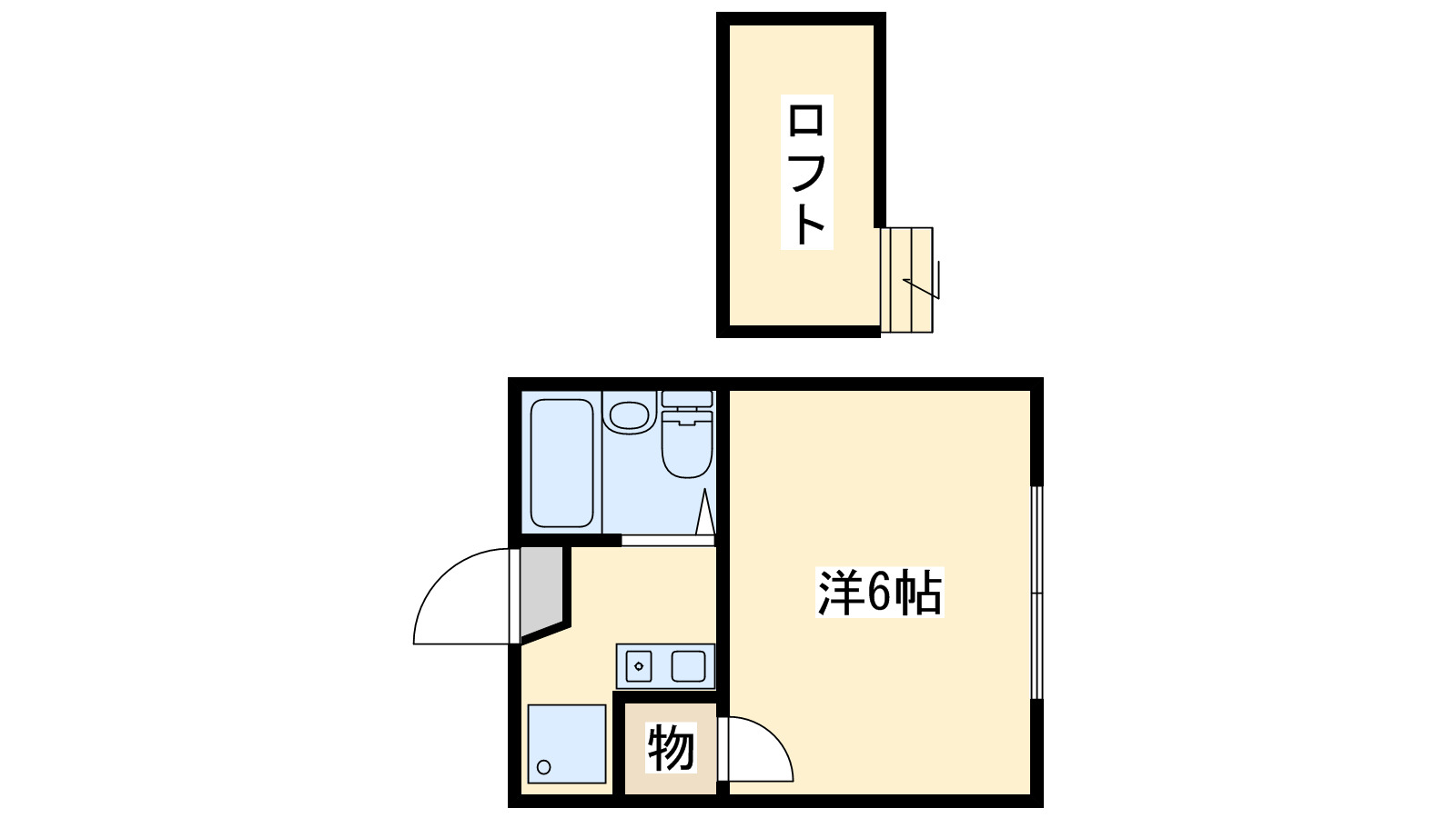 泉南市信達市場のアパートの間取り