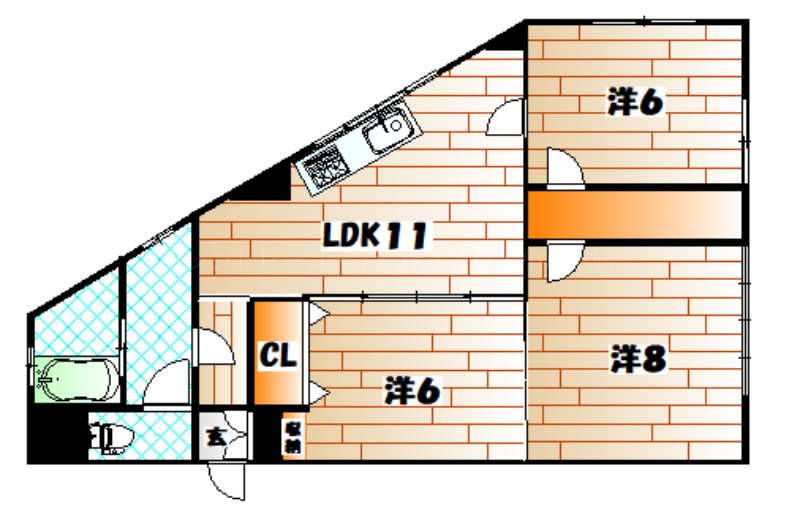 白萩光和ビルの間取り