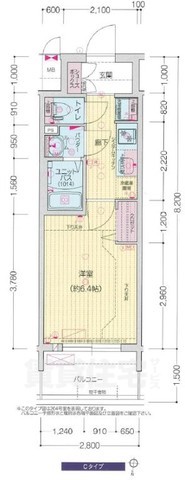 名古屋市中区栄のマンションの間取り