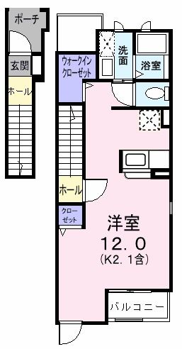 羽村市五ノ神のアパートの間取り