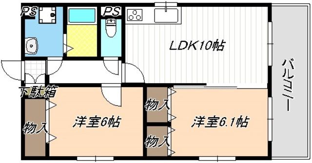 名古屋市熱田区南一番町のアパートの間取り