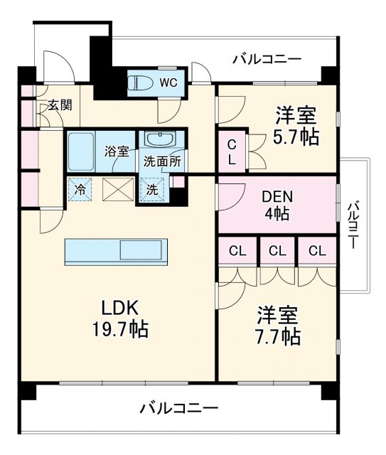 名古屋市千種区萱場のマンションの間取り