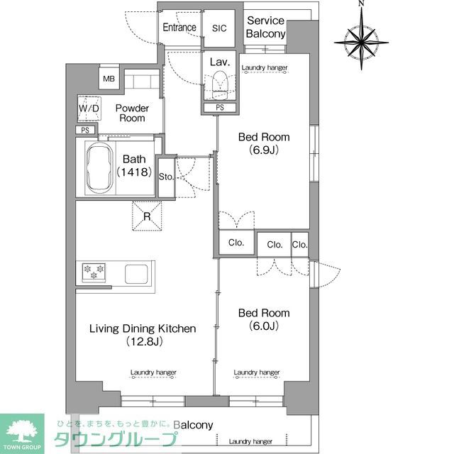 中野区弥生町のマンションの間取り