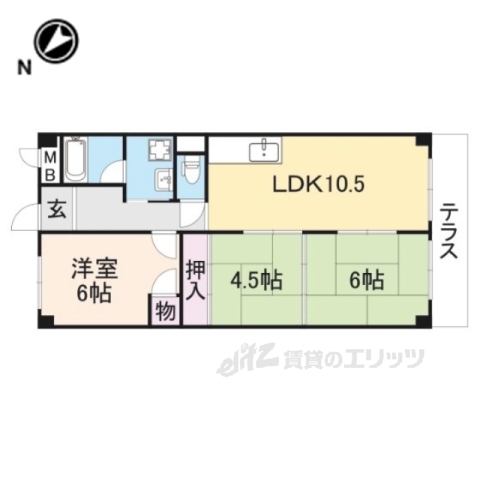 枚方市養父元町のマンションの間取り