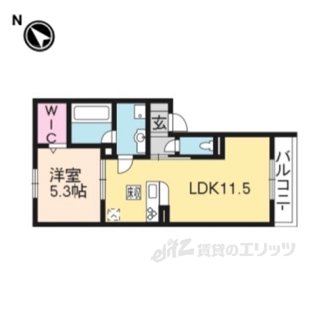 京都市伏見区横大路貴船のアパートの間取り