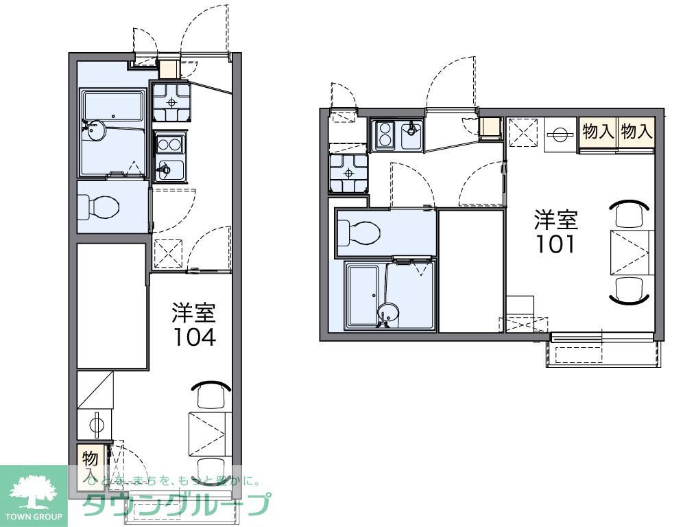 レオパレスパーチェ作新台の間取り