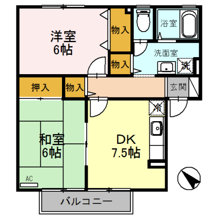 射水市戸破のアパートの間取り