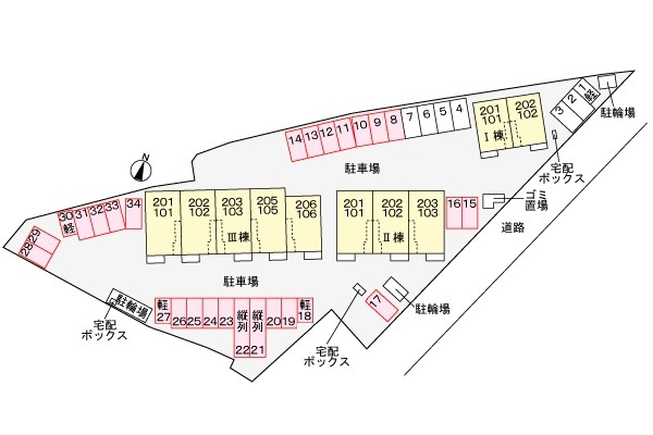 【阿南市羽ノ浦町古庄のアパートの駐車場】