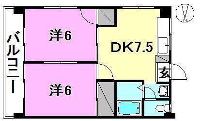 松山市天山のマンションの間取り