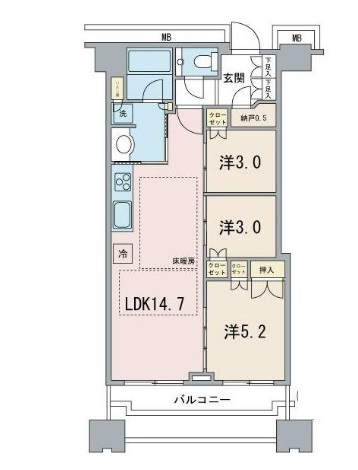 富久クロスコンフォートタワーの間取り