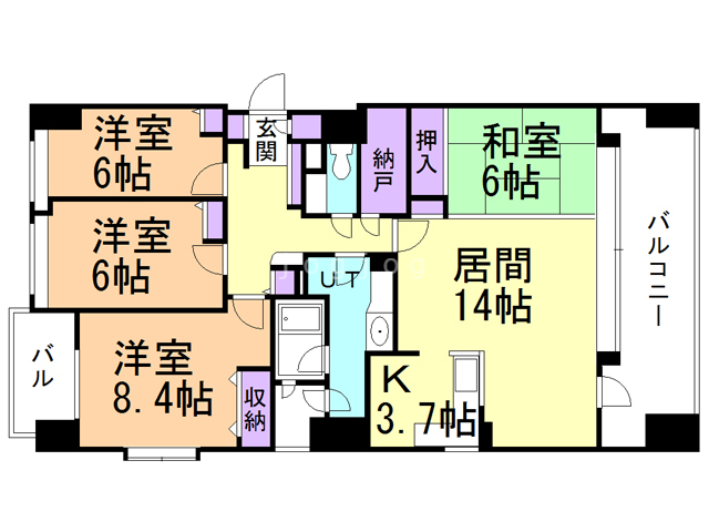 リーベンデール平岸壱番館_間取り_0