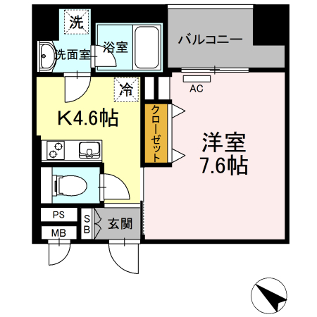 1DK Mansion in Chuo-ku, Fukuoka, Fukuoka — photo 2 of 3