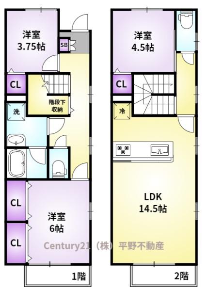 ＪＲ久大本線 久留米大学前駅 徒歩10分 2階建 築3年の間取り写真