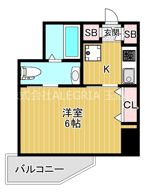 地下鉄千日前線 新深江駅 徒歩5分 15階建 築3年の間取り写真