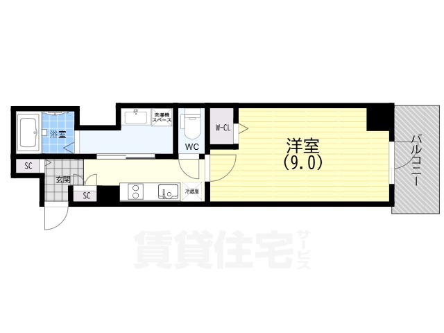 阪急神戸線 春日野道駅 徒歩3分 11階建 築1年の間取り写真