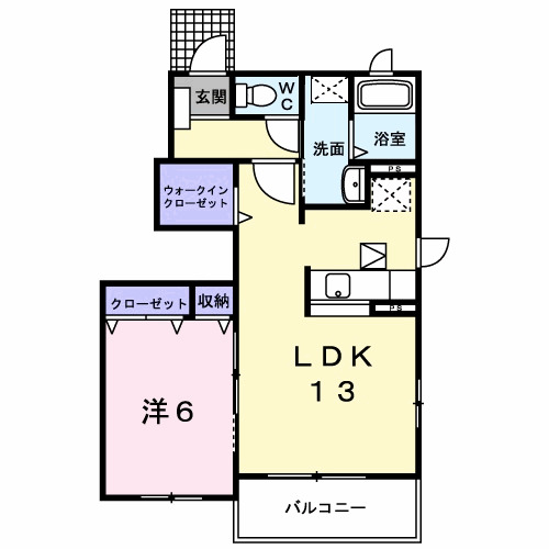 シャンブルブランＢの間取り