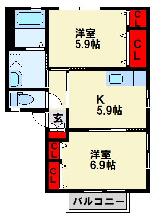 【アヴニール緑ヶ丘の間取り】