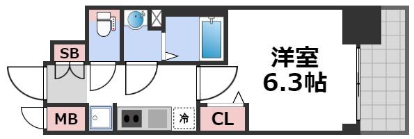 【プレサンス堺筋本町ディスティニーの間取り】