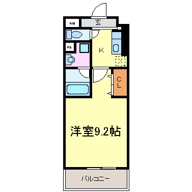 八尾市若草町のマンションの間取り