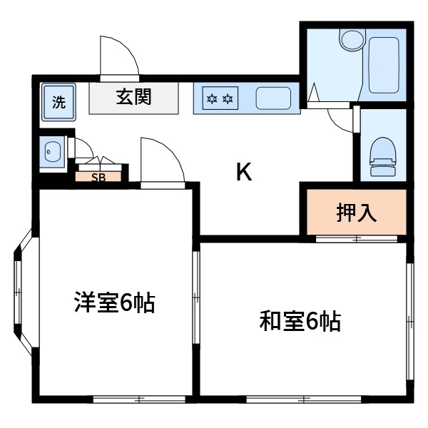 江戸川区春江町のアパートの間取り