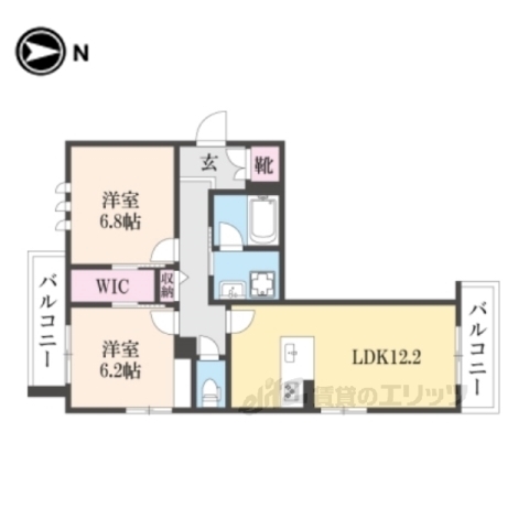 大津市南志賀のアパートの間取り