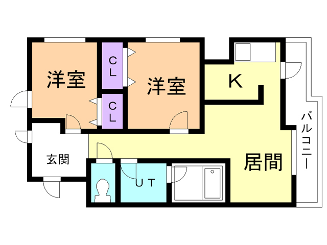 苫小牧市ときわ町のマンションの間取り