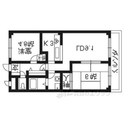 木津川市州見台のマンションの間取り