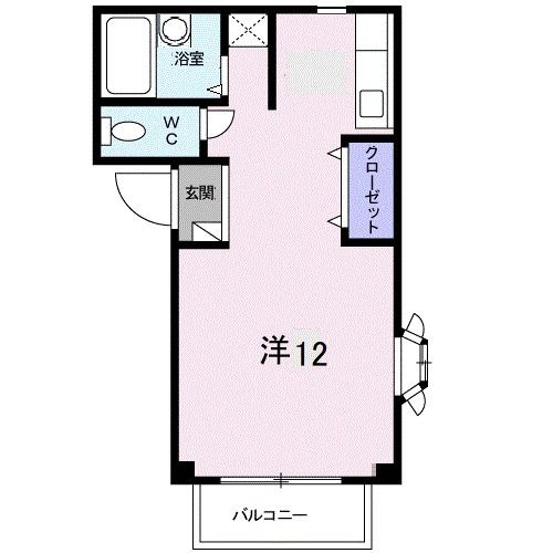 鹿児島市桜ヶ丘のアパートの間取り