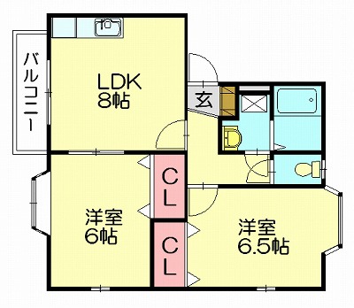 糟屋郡宇美町貴船のアパートの間取り