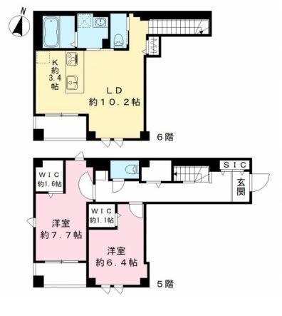 川越市脇田町のマンションの間取り