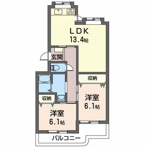 豊橋市東橋良町のアパートの間取り