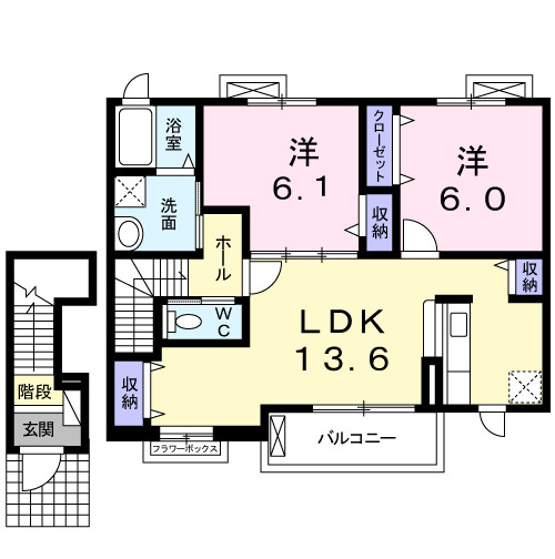 磯城郡田原本町大字藥王寺のアパートの間取り