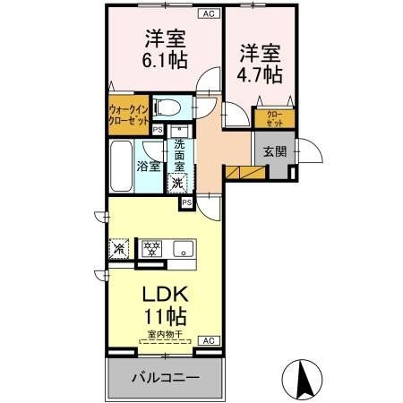 松戸市小金原のアパートの間取り