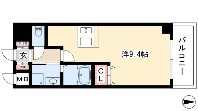 【プレサンス名古屋駅前ヴェルロードの間取り】