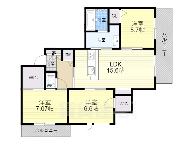 豊中市千里園のマンションの間取り