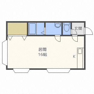 札幌市東区北四十五条東のアパートの間取り